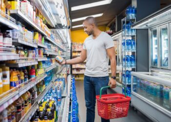 man at supermarket