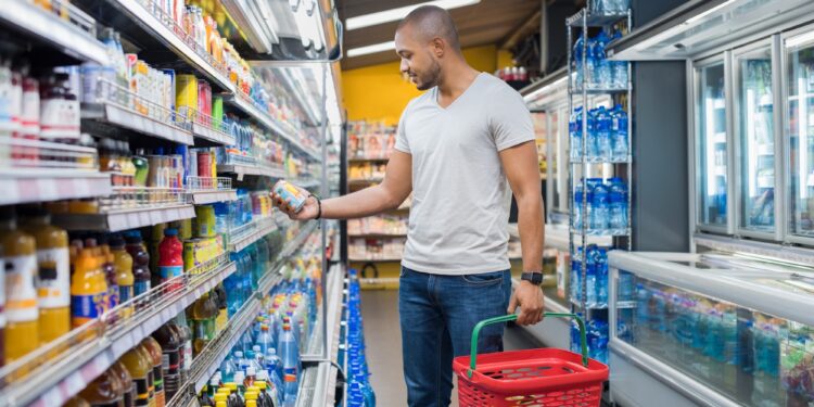 man at supermarket